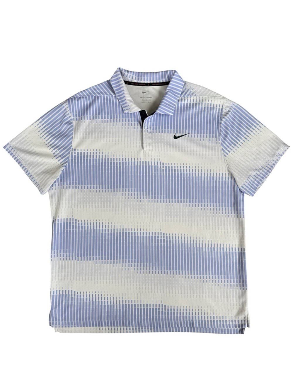 Nike Tiger Woods Golf Polo Purple Stripe Dri-FIT ADV Geometric Men’s Size XL EUC